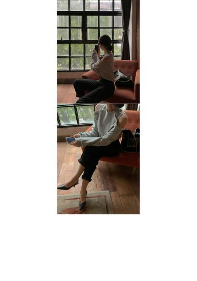 Korean Chic Off-Shoulder Loose Pullover Hoodie - Long Sleeve, Solid Color