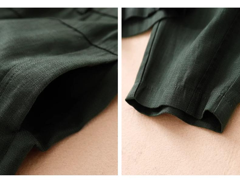 Women's Summer 2025 White Tencel High Waist Harem Pants - Lightweight Nine-Point Cotton Linen Carrot Straight Leg Design