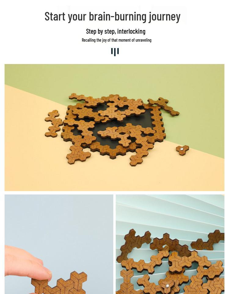 Escher Cube Level 10 Wooden Puzzle: High IQ Brain-Teaser