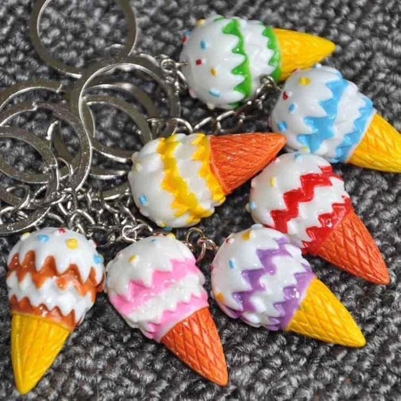 1 Pcs Random Creative Resin Simulation Food Ice Cream Ice Cream Keychain Pendant Gift Random 1 Pcs
