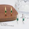 Elegant Classic Emerald & Diamond Square Earrings: S925 Sterling Silver for Women