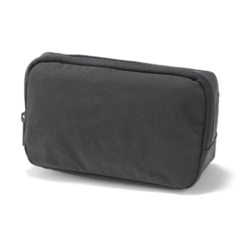 Wrinkle Nylon Pouch with Wide Opening Dark Size L 18 x x 7 84473937 - Gray, (Approx. 11.5 cm)