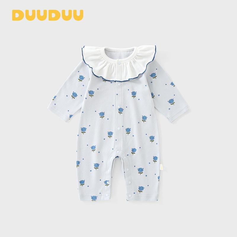 

DUUDUU Girl s Spring 2026 Baby Jumpsuit: Long Sleeve, A-Class, Snap Crotch for Crawling 73cm (3-6 months, under 16 lbs)
