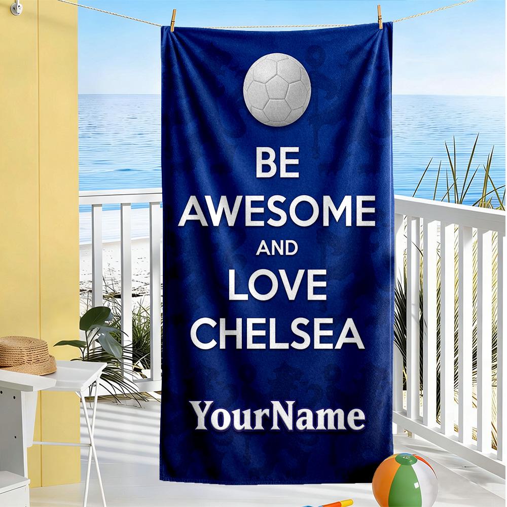 Chelsea Customize Text Beach Towel Super Soft Microfiber Quickdry Fabric Suitable for Sports Travel Swimming Yoga Bathroom Beach And Pool