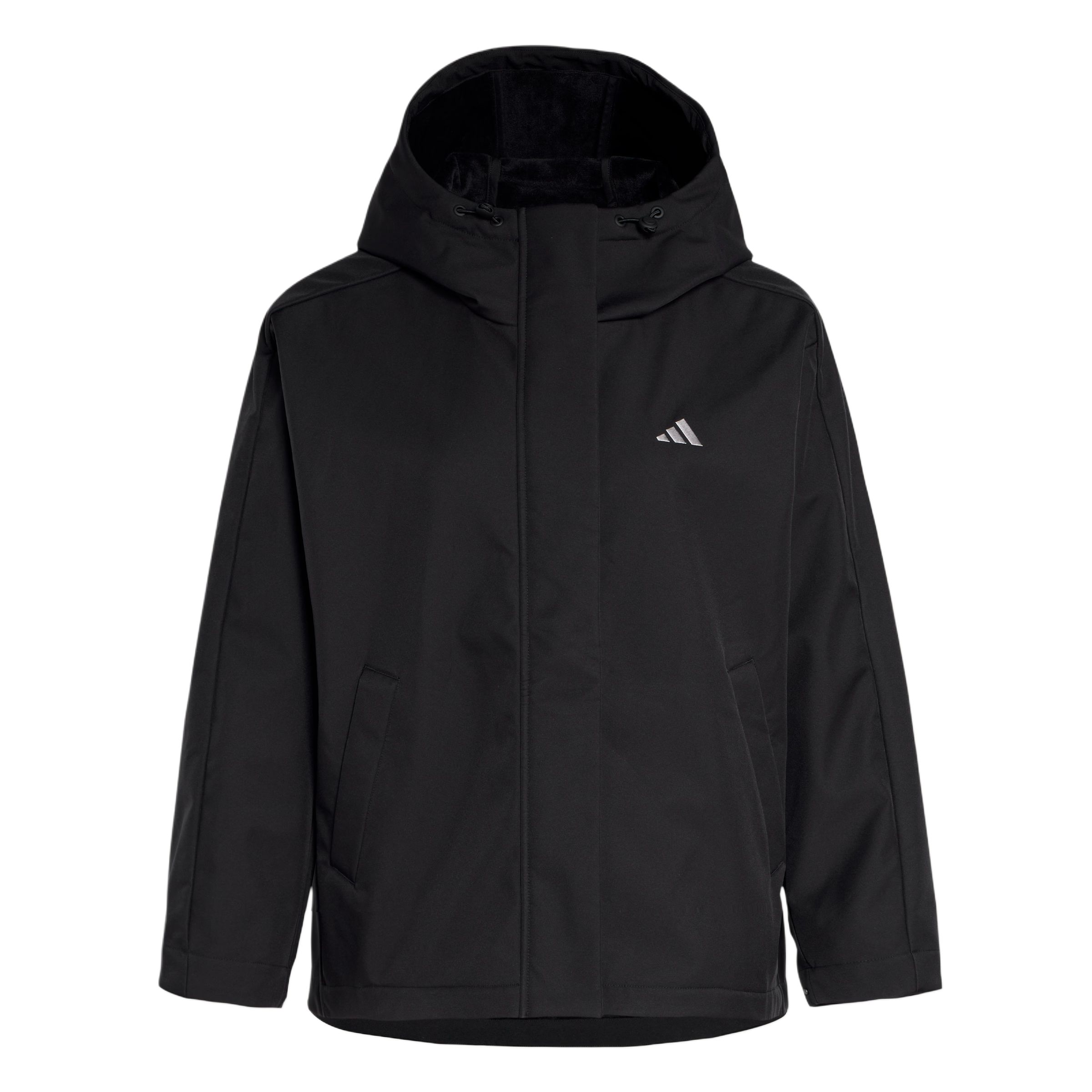 Adidas Softshell Fleece Lined Athleisure Loose Fit Hooded Jacket Women s KS2782 XS