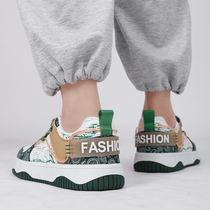 Herren Casual Skateboardschuhe Bedruckte Laufschuhe Joggingsneaker Schuhe für Studenten Übergröße
