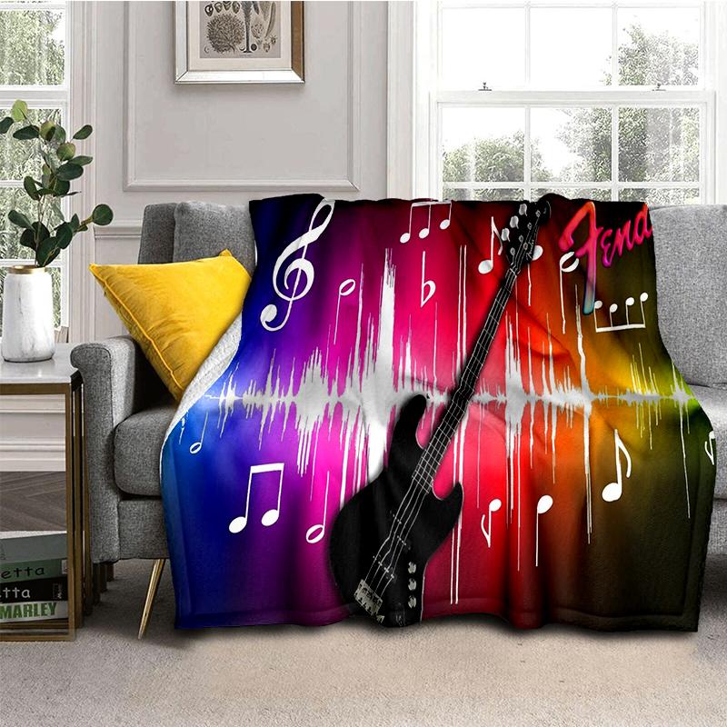 29 Stil Neu Fender Retro Gitarre Instrumente Musik Logo Decke, Weiche Überwurfdecke für Zuhause Schlafzimmer Bett Sofa Reise Picknickdecke