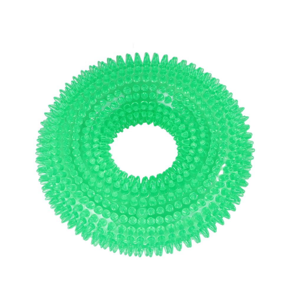 Pet Dog Toys Puppy Sounding Toy Molar Squeaky Tooth Cleaning Ring TPR Training Pet Teeth Chewing Toy Thorn Dog  Accessories