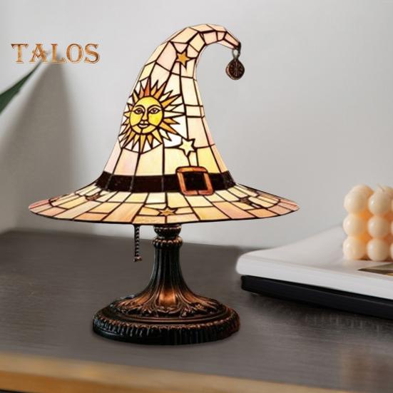 Lampa klobouk čarodějnice LED noční světlo jemná záře ručně vyráběné gotické světlo ve tvaru klobouku čaroděje halloweenská noční lampička