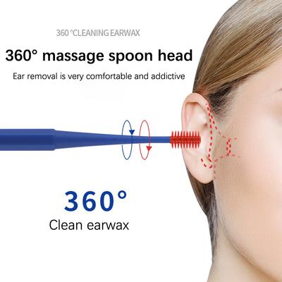 Ear Cleaner Tool Double-Ended Silicone Ear Spoon Reusable Earpick Stick Earwax Remover Cleaning Ear Portable Picker Earpick