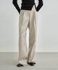 MONGDOL Single-Pleat Wide Slacks Beige Mdpt025Beige