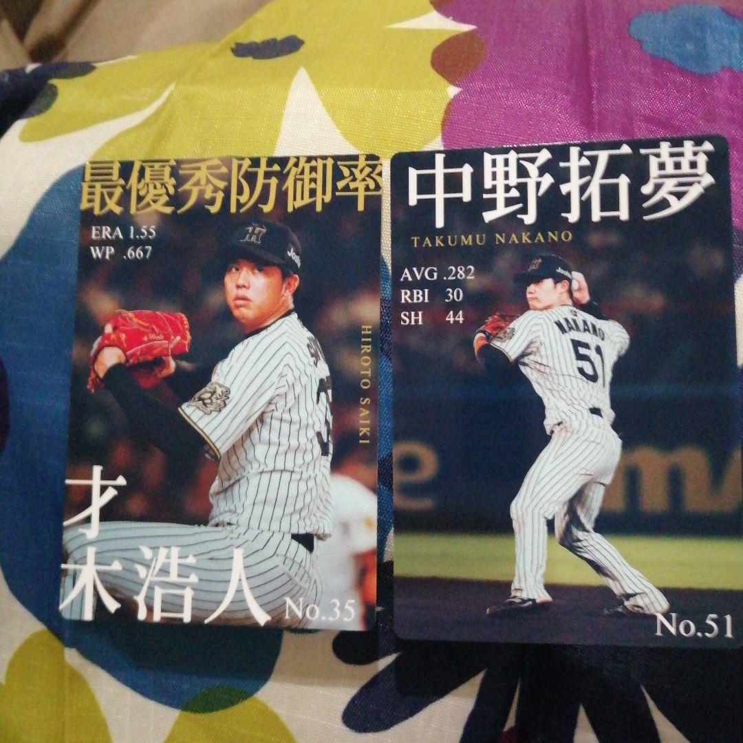 

[USED] Anonymous shipping available. Hanshin Tigers movie The Glorious Tiger s Path bonus card featuring Takumu Nakano and Hiroto Saiki.