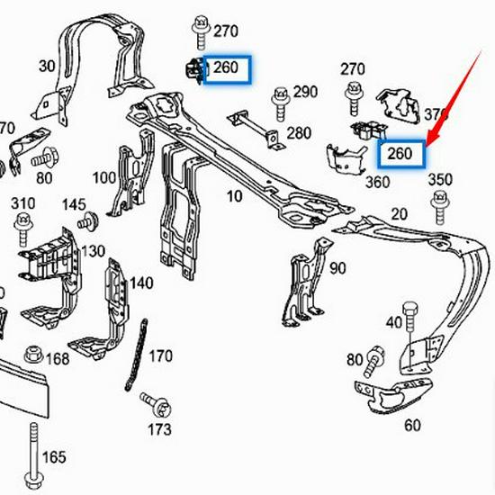 Zámek kapoty Mercedes-Benz C-Class W203 2198800060