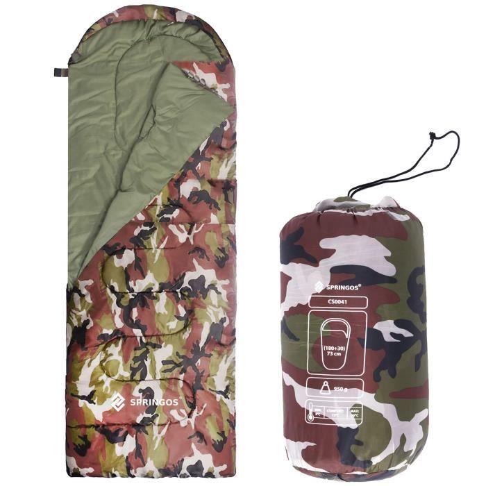 Sac de couchage - SPRINGOS - Momie - 100% polyester - Camping - Multicolor