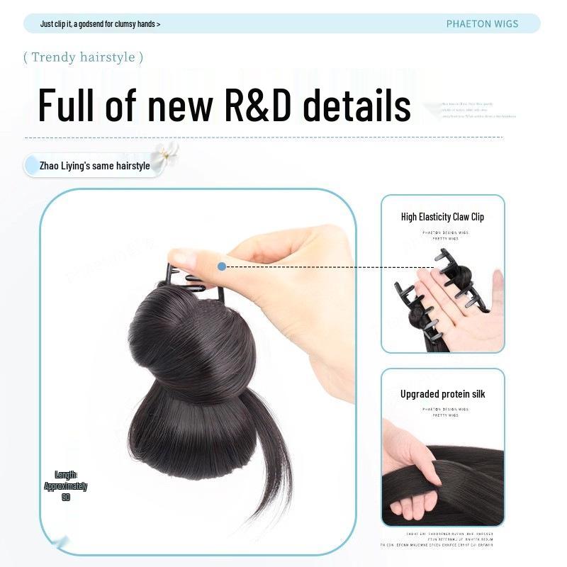 Floral Clip-in Low Bun Hair Tie for Natural, Fluffy Hairstyling