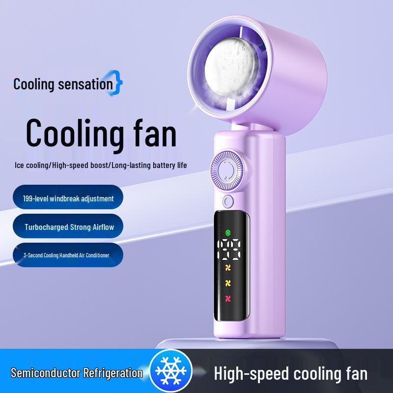 Portable Silent Cooling Mini USB Rechargeable Handheld Fan with Ice Pack