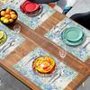 Retro Floral Table Mat Set 4 PCS Anti-Fouling Washable Placemat Kitchen Home Dining Table Decoration
