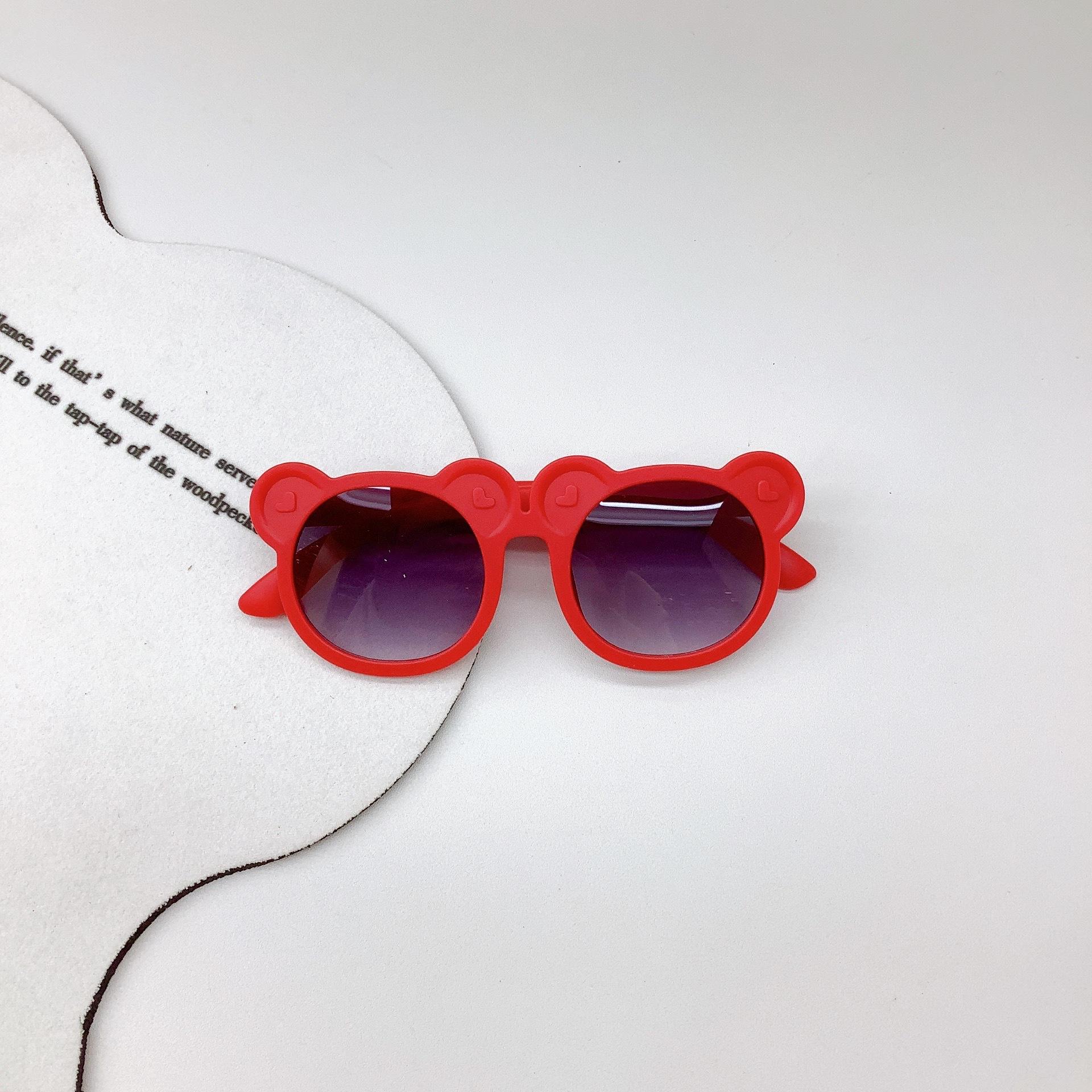 

Детские солнцезащитные очки Love Bear для девочек, солнцезащитные очки, симпатичные, защита от ультрафиолета, солнцезащитные очки для мальчиков, Tide красный