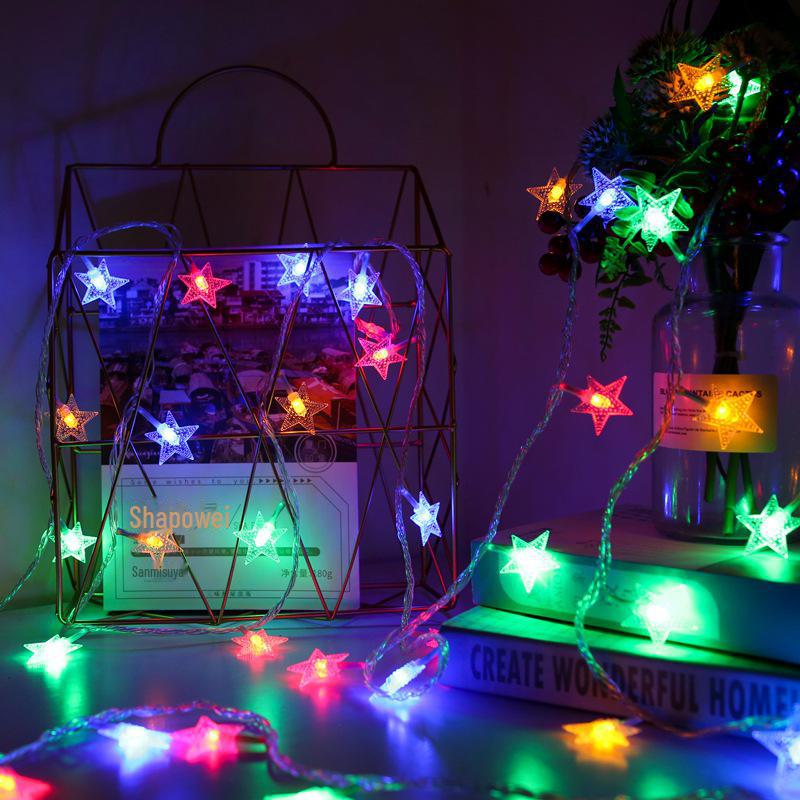 

Светодиодные фонари Star: Красочные гирлянды и атмосферные огни для украшения кемпинга, комнаты и торгового центра 10m 60 lights 3 battery box