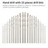 0.2-3.4 mm Mini Hand Drill Bits Set Manual Keyless Chuck Pin Vise Rotary Tools For Models Hobby DIY Wood Craft Handmade Tools