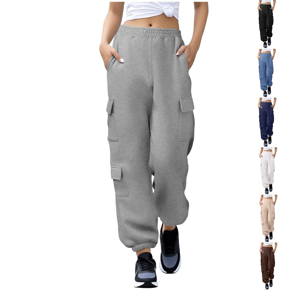 Women's Workout Pants Casual Loose Wide-Leg Pants Cotton Jogging Pants Fashion Trends