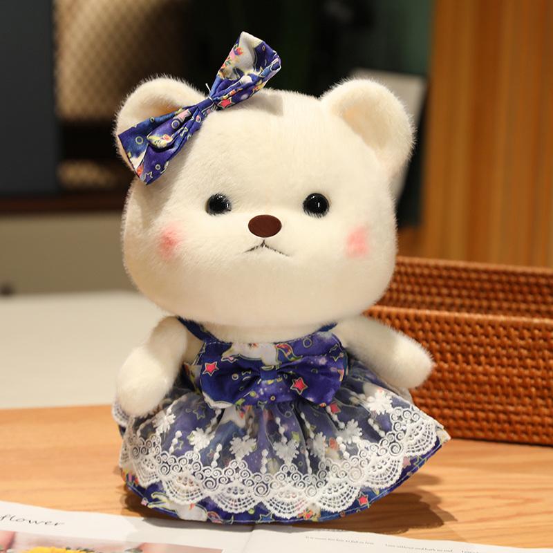 Liebliches Mädchen Herz Bär Plüschtiere Kawaii Stofftiere Weiche Babyschlafpuppe Valentinstagsgeschenk Für Selfie-Requisiten