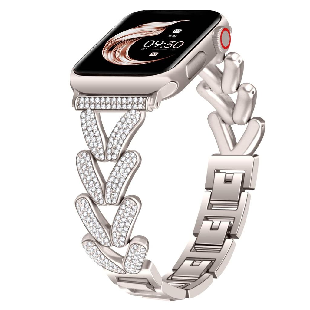 Bling Band for Apple Watch Strap 40mm 41mm 42mm 38mm 46mm 44mm 45mm 49mm Diamond Metal Bracelet iWatch series 10 se Ultra 2 8 9