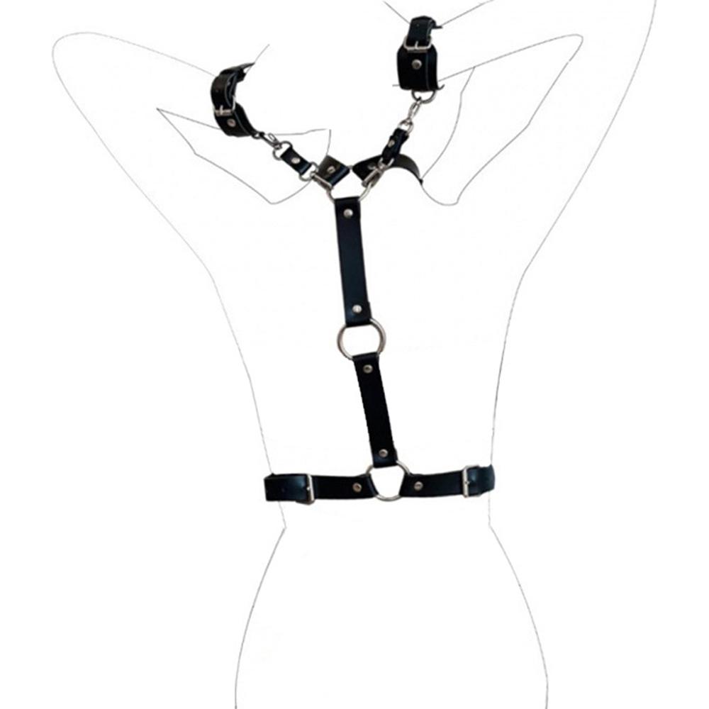 Neck To Wrist Restraints Kit Sexy Women Fetish Behind Back Handcuffs Collar Adjustable Bondage Set Couple Sex Game Tool 18+