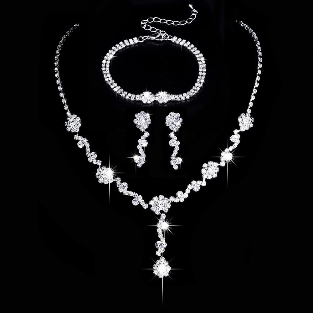 Luxury High-End Sparkling Rhinestone Necklace, Women'S Versatile Two-Piece Necklace