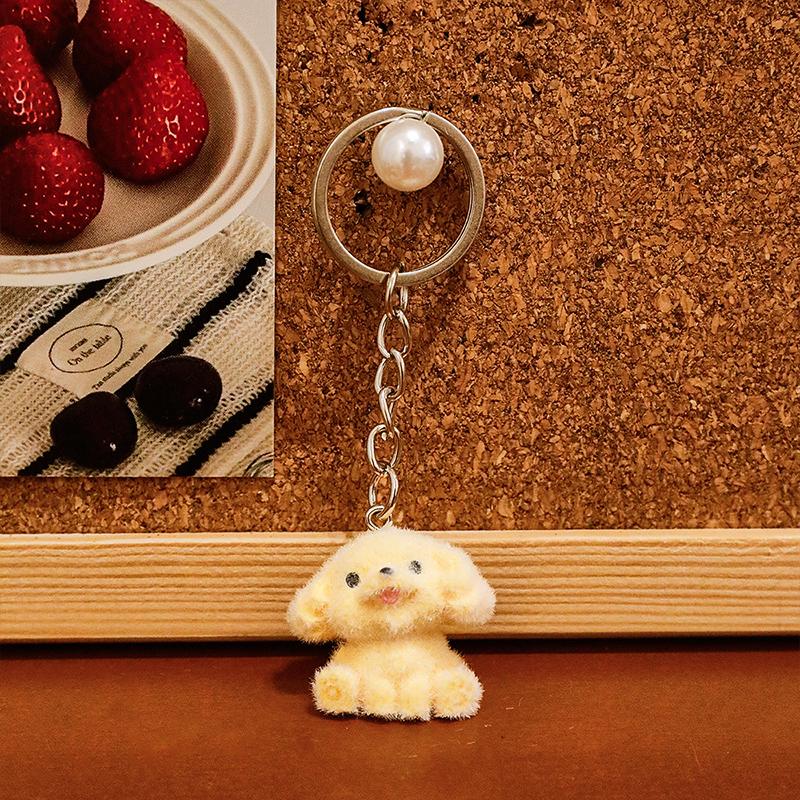 1PC Plush Playful Cartoon Soft Dog Durable Keychain Cute Pendant Exquisite Plush Gift 8.2*2.8cm