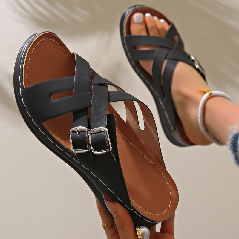 Fashion Women Slippers Lightweight Comfortable Wedge Sandals Open Toe Anti-Slip Slippers Casual Female Platform Retro Shoes Slides Women