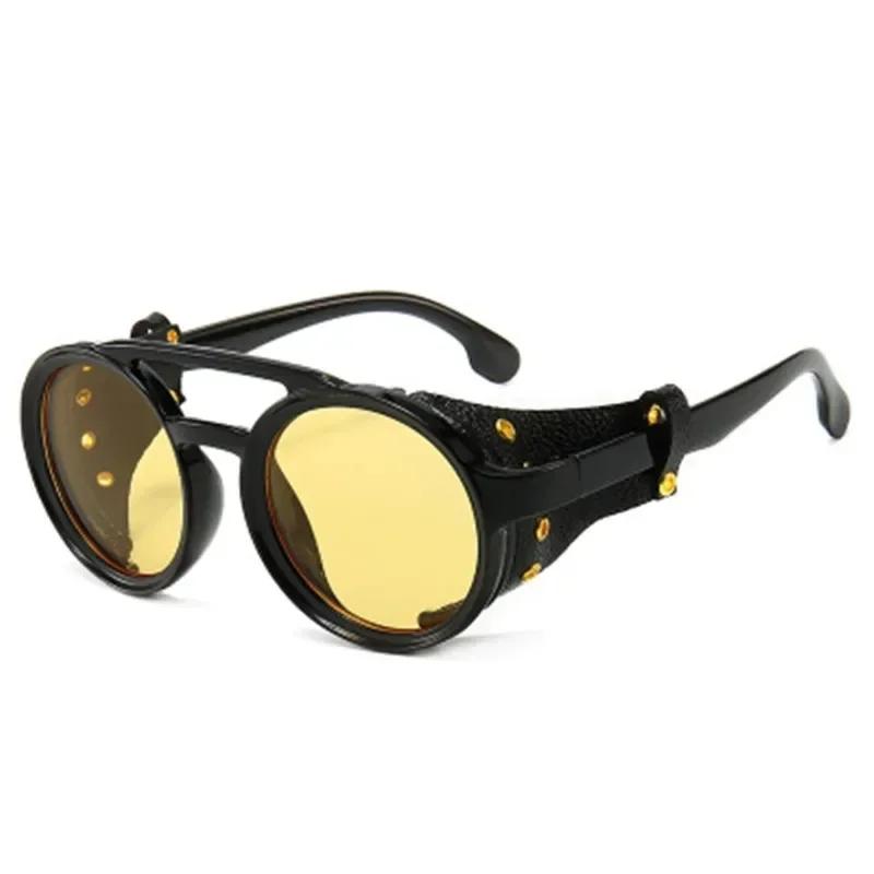 Vintage Retro Round Sunglasses for Mens Womens Cyber Punk Glasses Gothic Steampunk Sunglasses UV400 Glasses Oculos De Sol