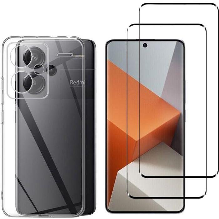Back Cover - Phonillico - Xiaomi Redmi Note 13 PRO PLUS 5G - Soft Silicone - Transparent - 2 Tempered Glasses