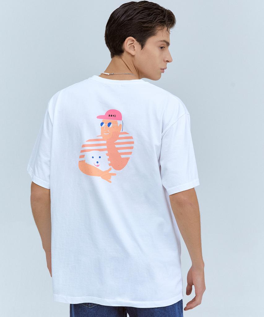 Bibiwaibi (Unisex) Old Boy Oversized T-Shirt (White)
