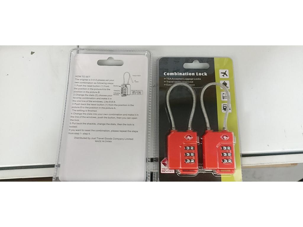 Lucchetto per bagagli con fune metallica TSA21100, Materiale PC, Nuovo di zecca, Confezione neutra