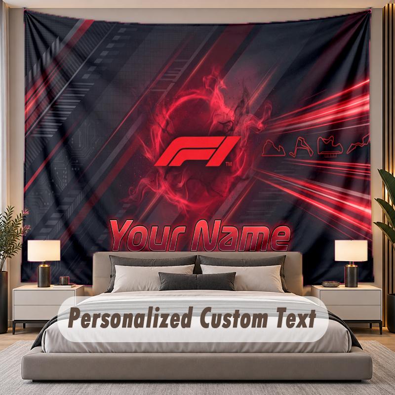 Custom Name Text Tapestry F1 Personalized Polyester Wall Tapestry For Bedroom And Room
