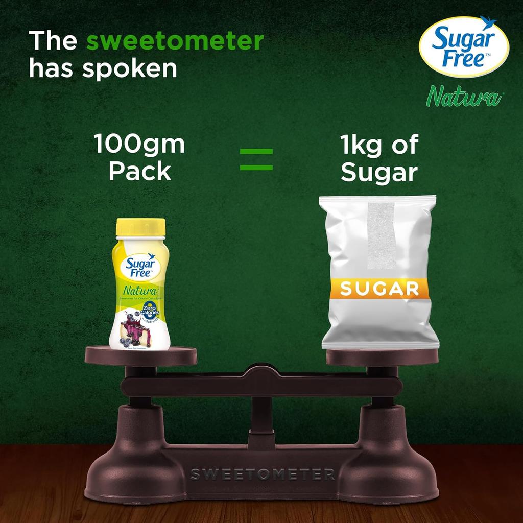 Sugar Free Natura Sladidlo s nulovou kalorií 100g Sklenice Balení 2 pro Nápoje Pečení Dezerty
