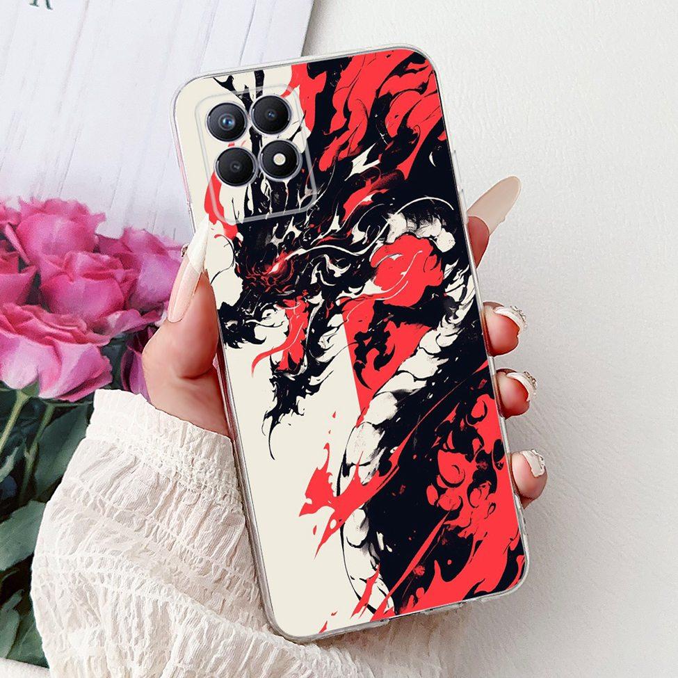 Clear Cover For Realme 8i Case RMX3151 Luxury Butterfly Love Flowers Cool Painted Phone Case For Realme Narzo 50 RMX3286 Cover