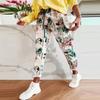 Spring Summer New Flower Print Long Pants Fashion Lace-Up Elastic Waist Sport Trousers Casual Women Pocket Sweatpants Streetwear