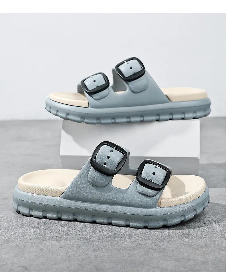 Fashion Black Platform Sandals Summer Beach Unisex Sandals  Wear Outside Slippers Indoor Sandals Fashion Women Shoes Outdoor Men Shoes