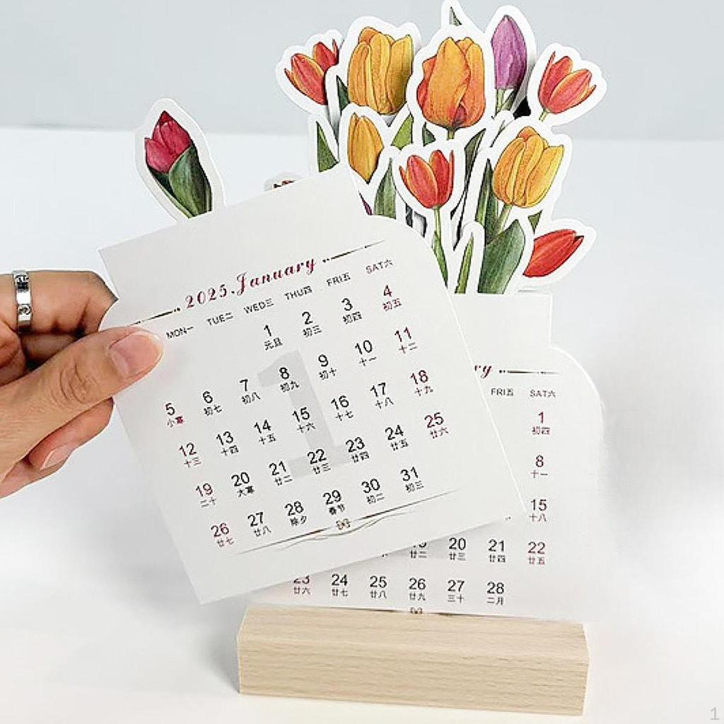 Tischkalender Blume Kreativ Floral Immerwährend für Schlafzimmer