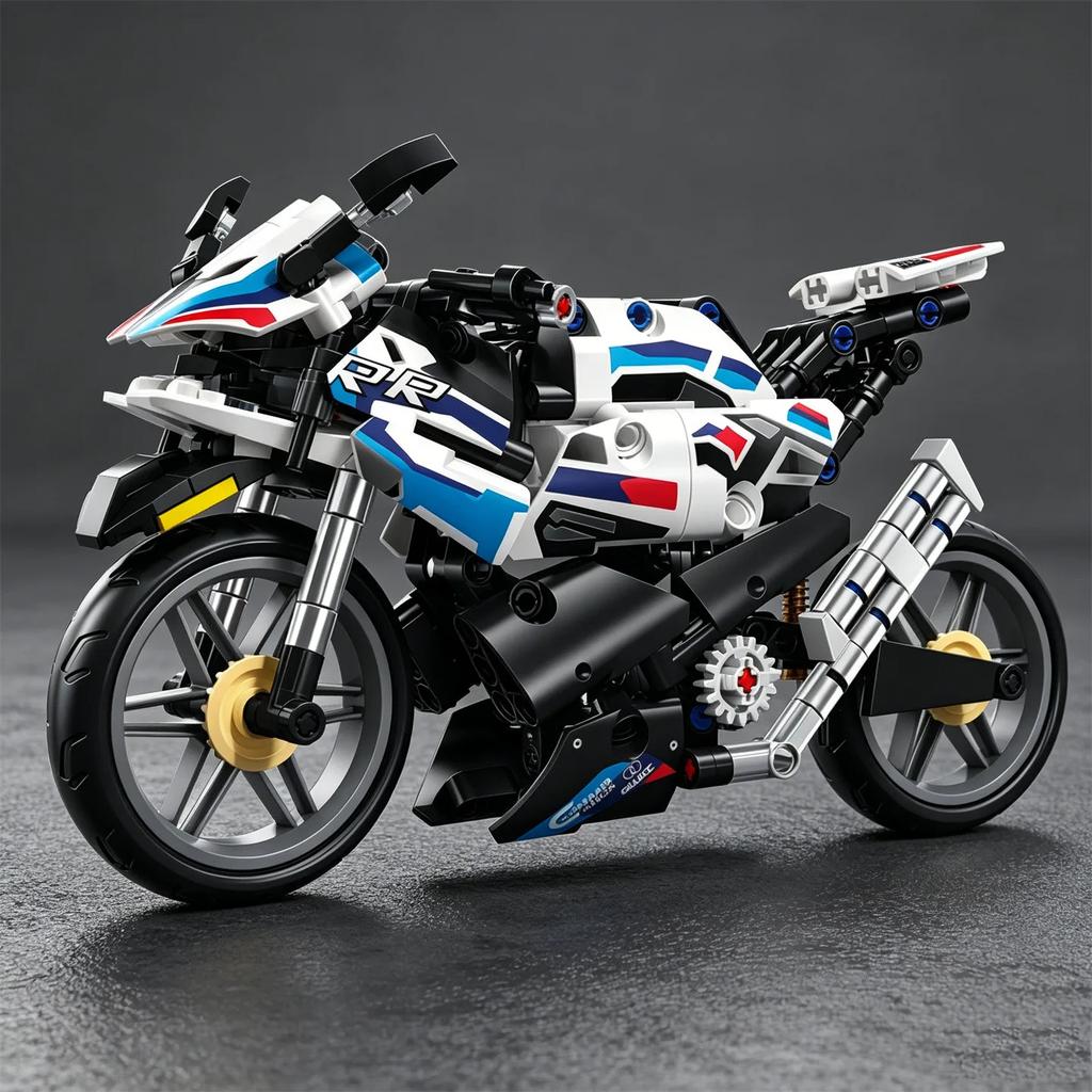 MOC Figurine M1000RR Motorcycle Double-R Motorcycle Mechanical Building Block Racing Car Model Educational Toy