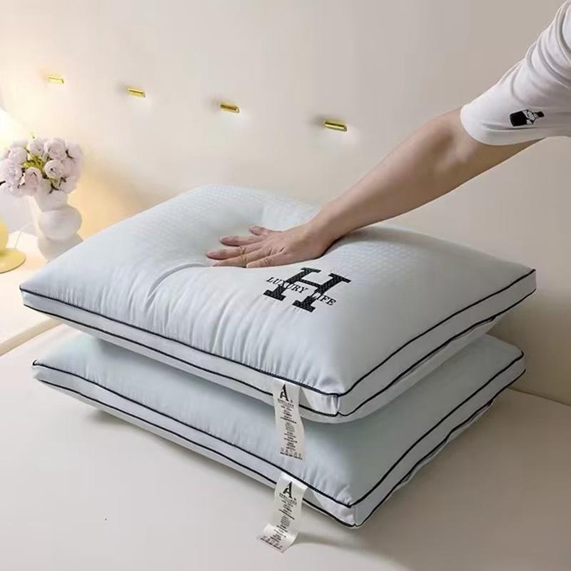 Cervical Spine Protection Pillow with Embroidered Pure Cotton Pillow Core