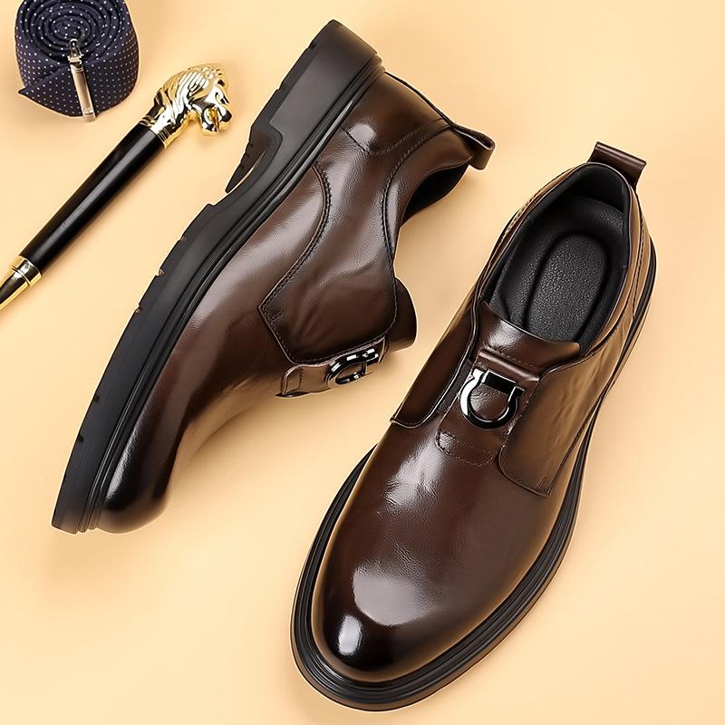 2025 Spring New Men's Trendy Leather Shoes Men's Business Dress Casual Leather Shoes Men's Baita Shoes