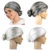 Grey Grandma Costume Wig Natural Dress Up Show Wig Old Woman Cosplay Wig  Halloween Masquerade