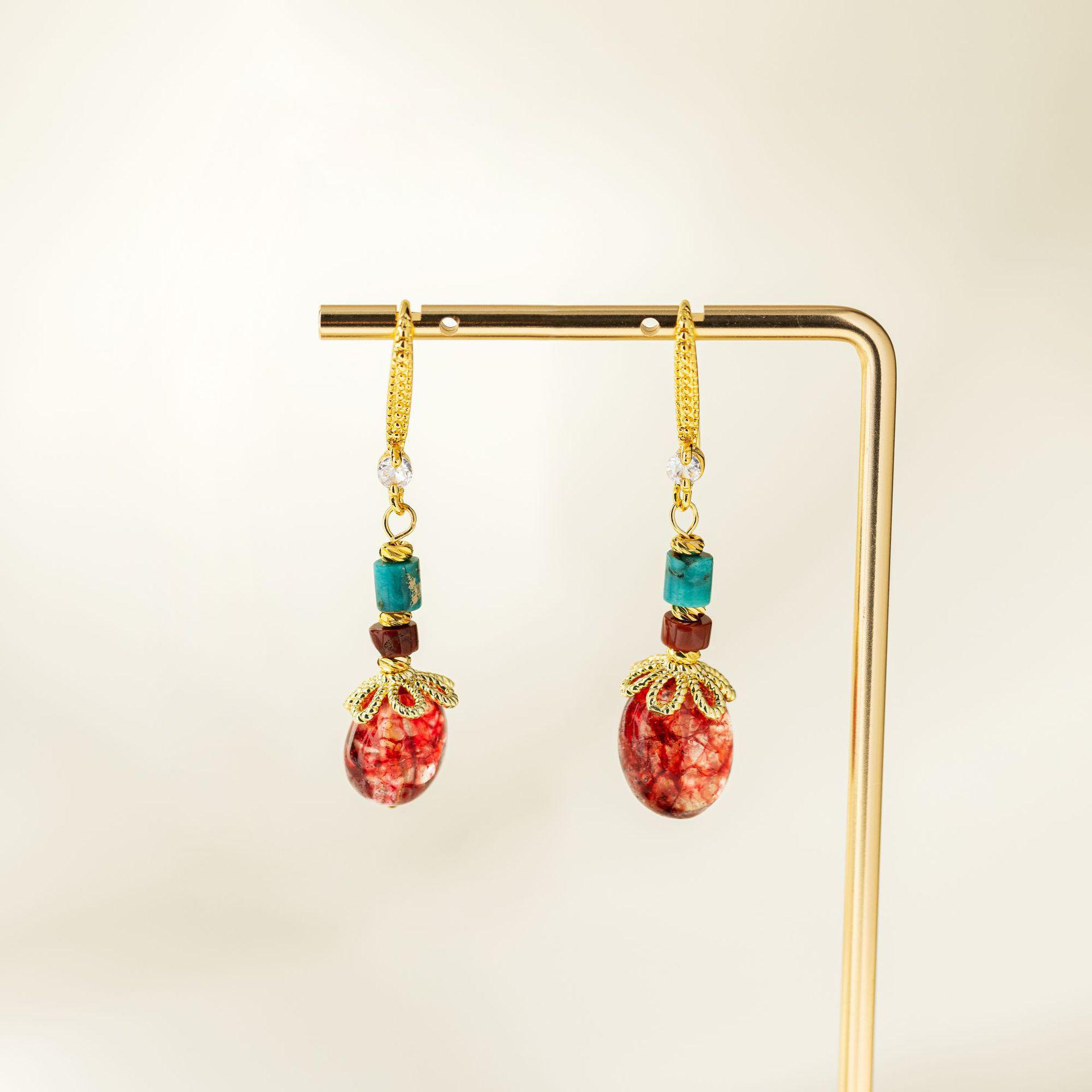 

Осенне-зимние ретро-серьги из стеклянной эмали в китайском стиле — элитные ювелирные изделия от Xiaohongshu TE02162