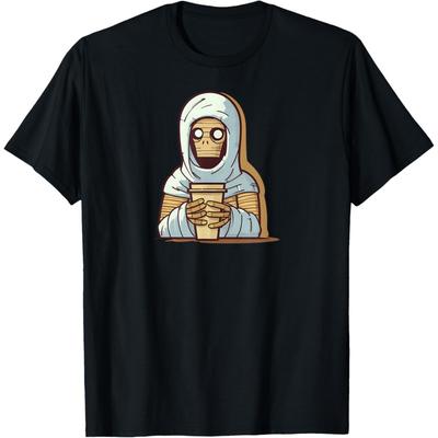 Mummy Drinking Coffee Design Egypt T-Shirt