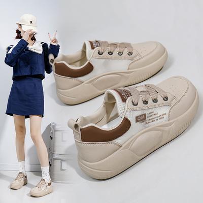 Women's Summer Platform Chunky Sneakers Non-slip Mesh Breathable Lace-up Walking Shoes Sport Shoes PU Leather Casual Running Sneakers for Female