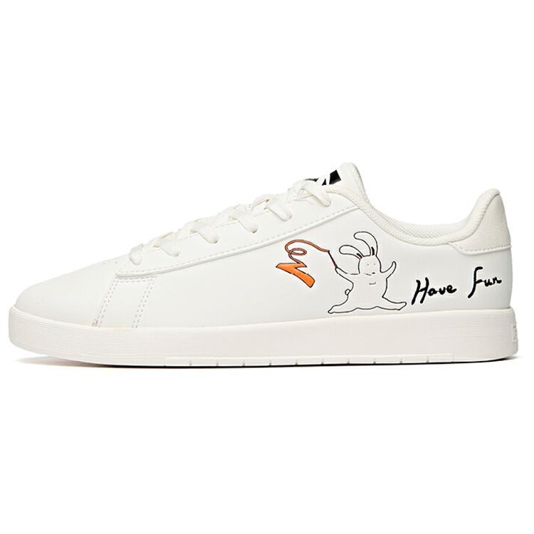

New Anta Life Collection Low Top Skateboard Shoes Women s White Black Orange 122038061-3 35.5