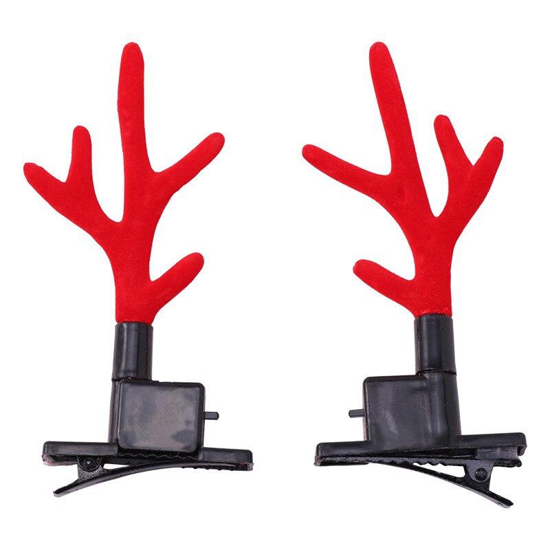 2pcs/Pair Christmas Glowing LED Antlers Hairpin Elk Red Headband Antlers Children Hair Accessories Headbands for Women Xmas Gift